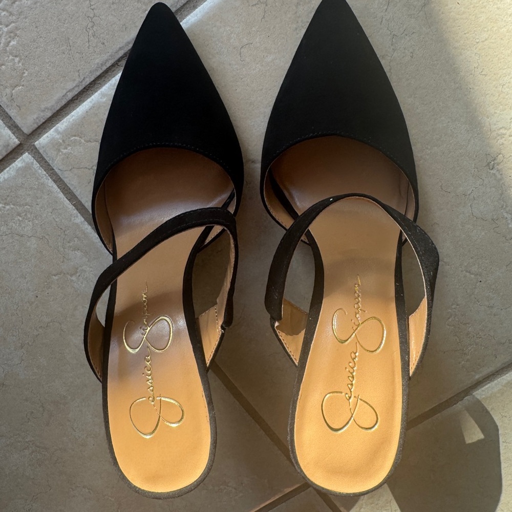 Jessica Simpson Black Slip On Heels